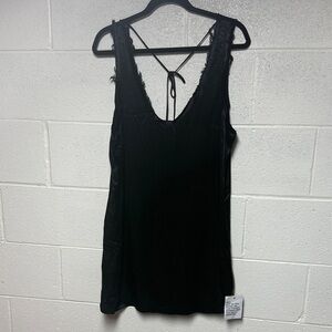 Topshop Black Frayed Edge Blouse